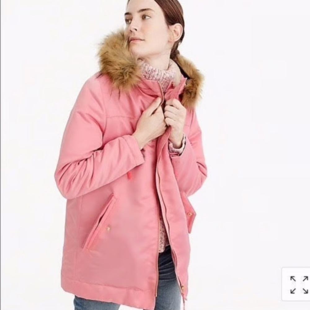 J. Crew Women's Rose Hooded coated canvas winter Jacket